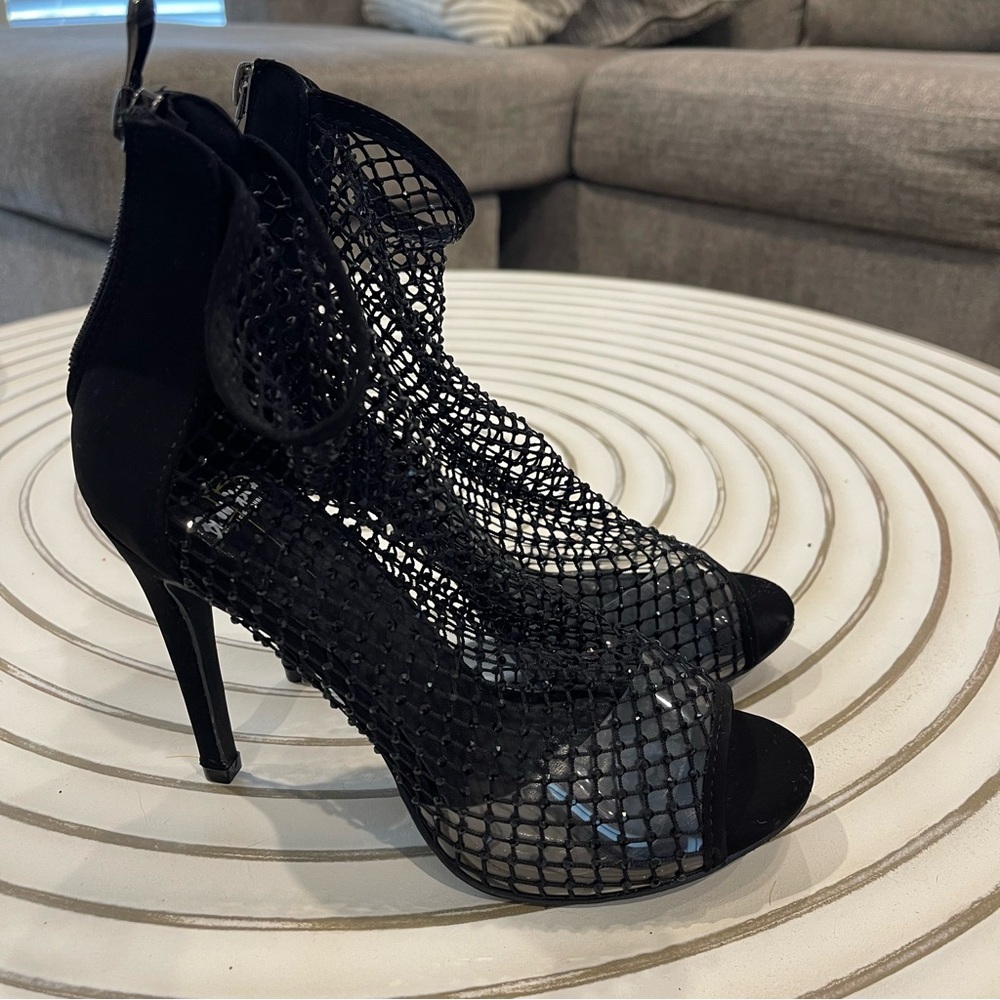 Bisou Bisou Black Mesh Heels